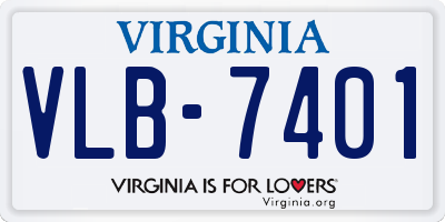 VA license plate VLB7401
