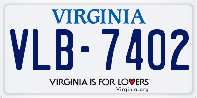 VA license plate VLB7402