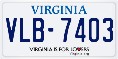 VA license plate VLB7403