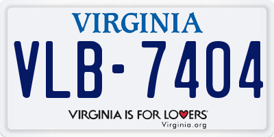 VA license plate VLB7404
