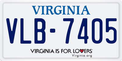 VA license plate VLB7405