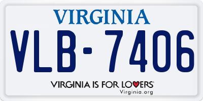 VA license plate VLB7406
