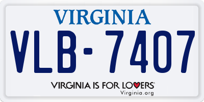 VA license plate VLB7407