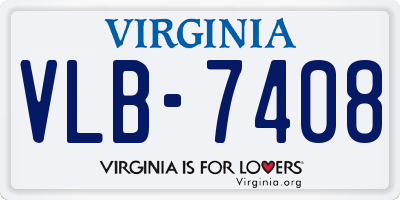 VA license plate VLB7408