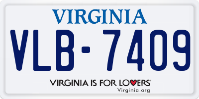 VA license plate VLB7409