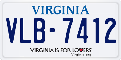 VA license plate VLB7412