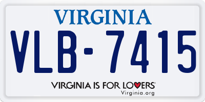 VA license plate VLB7415