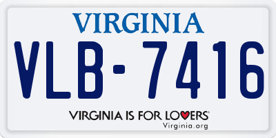 VA license plate VLB7416