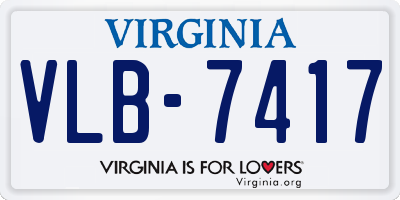 VA license plate VLB7417