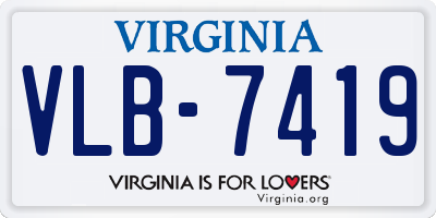 VA license plate VLB7419