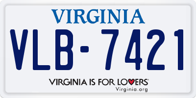 VA license plate VLB7421
