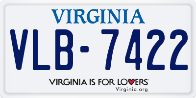 VA license plate VLB7422