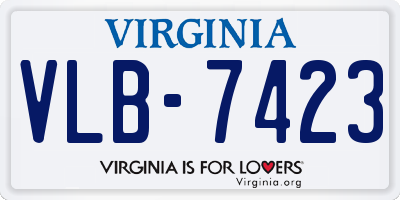 VA license plate VLB7423