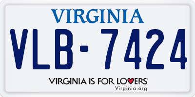 VA license plate VLB7424