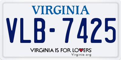 VA license plate VLB7425