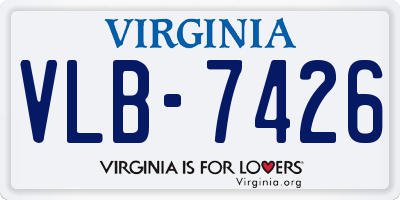 VA license plate VLB7426