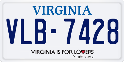 VA license plate VLB7428