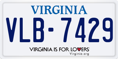 VA license plate VLB7429