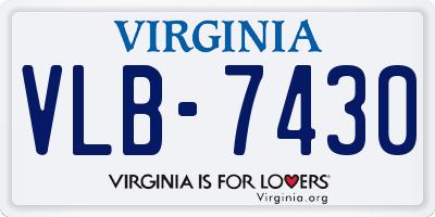 VA license plate VLB7430