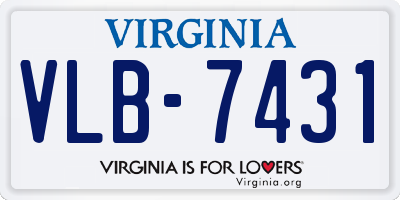VA license plate VLB7431