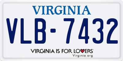 VA license plate VLB7432