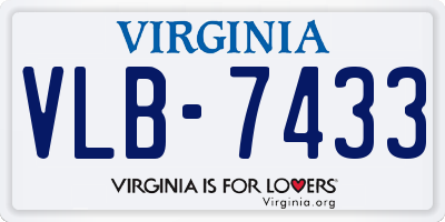 VA license plate VLB7433