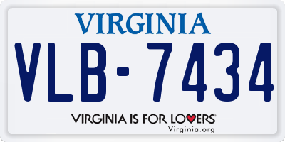 VA license plate VLB7434