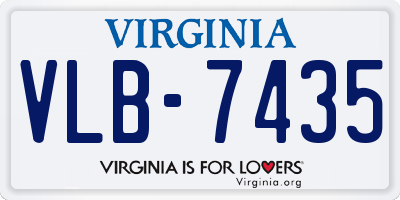 VA license plate VLB7435
