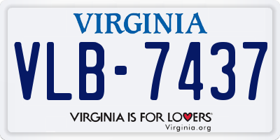 VA license plate VLB7437