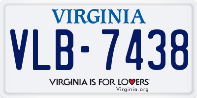 VA license plate VLB7438