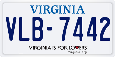 VA license plate VLB7442
