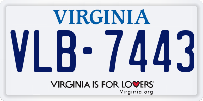 VA license plate VLB7443