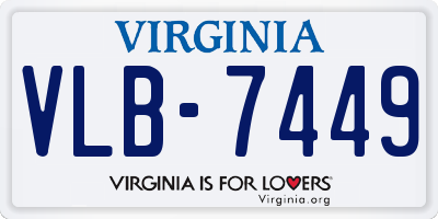 VA license plate VLB7449