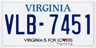 VA license plate VLB7451