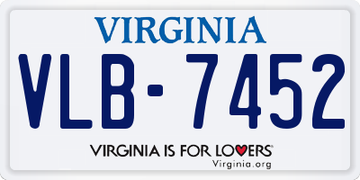 VA license plate VLB7452