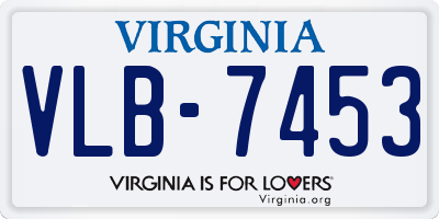 VA license plate VLB7453