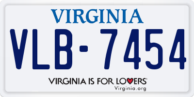 VA license plate VLB7454
