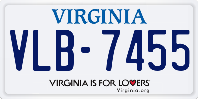 VA license plate VLB7455