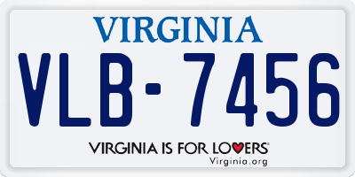 VA license plate VLB7456