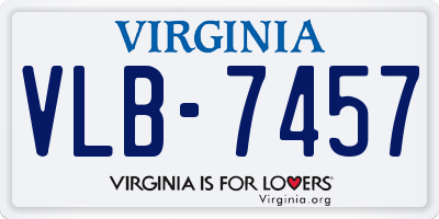 VA license plate VLB7457