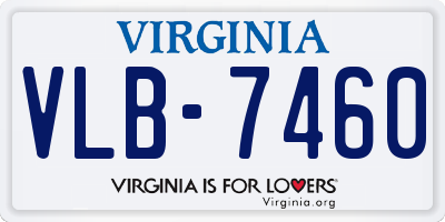 VA license plate VLB7460