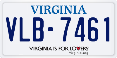 VA license plate VLB7461