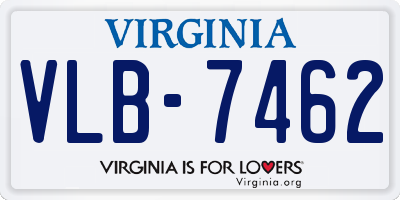 VA license plate VLB7462
