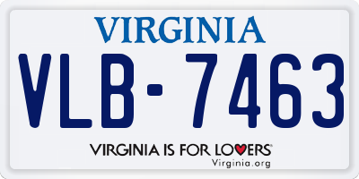 VA license plate VLB7463