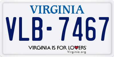 VA license plate VLB7467