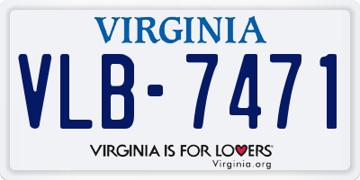 VA license plate VLB7471