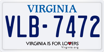 VA license plate VLB7472