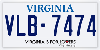 VA license plate VLB7474