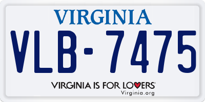 VA license plate VLB7475