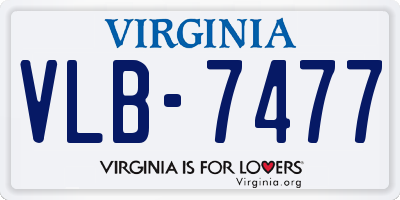 VA license plate VLB7477